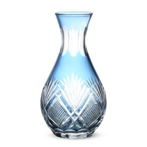 J-kitchens 郷愁 切子 日本酒 徳利 Φ43xH143mm 290cc 華と矢 インクブルー Current Model