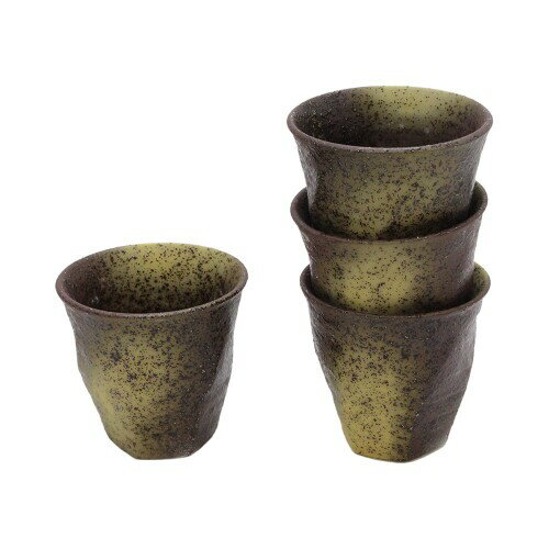 キャッスルエンタープライズ 美濃焼 和風カフェシリーズ 荒けずりねじり 濃淡彩色吹墨 4個セット