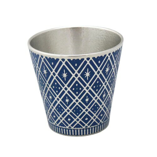 大阪錫器 錫製 ぐい呑 群星 青 ギフトラッピング仕様