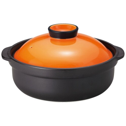 山下工芸(Yamashita kogei) 土鍋 オレンジ 22×19.4×10.5cm(800cc) 宴/黒6号鍋 15032650