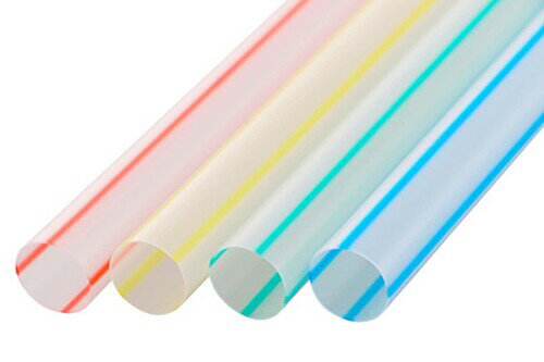 シバセ工業 617わらおストロー タピオカ用 ストレート 口径12mm×21cm 包装なし 130本入 ストライプ 日本製