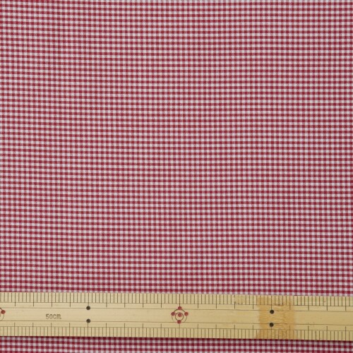 KIYOHARA 生地 薄手 ギンガム チェック 小 綿 110cm巾×1mカット col.104 赤 53000
