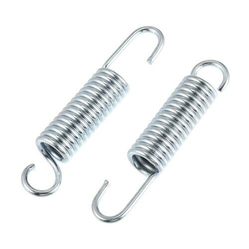 X AUTOHAUX 2個セット ユニバーサル 80mm長さ バイク用ブレーキペダルリターンスプリング バイク用サイドキックスタンドスプリング シルバートーンメタル