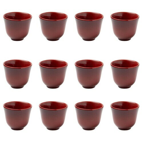 Thunder Group おちょこ 盃 ぐい?み 幅5.7cm 高さ5cm 12個セット 漆器のようなメラミン食器 和食器 食洗機対応 割れにくい 業務用 9022ASP-12S