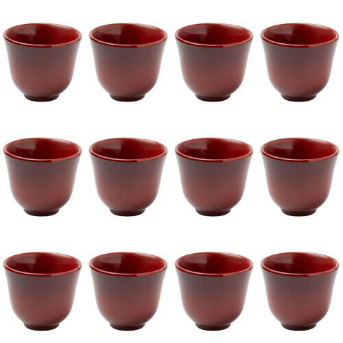 Thunder Group おちょこ 盃 ぐい?み 幅5.7cm 高さ5cm 12個セット 漆器のようなメラミン食器 和食器 食洗機対応 割れにくい 業務用 9022SP-12S