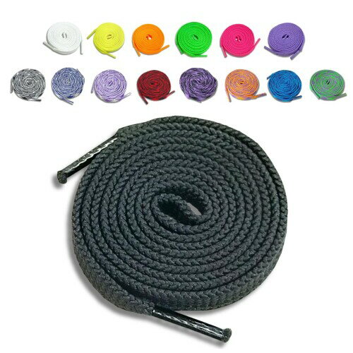 (アクティカ) 靴紐 110cm 幅約8mm カラフルで発色良い ランニング ウォーキング スニーカー 平紐 日本製 ファッション平細 ブラック