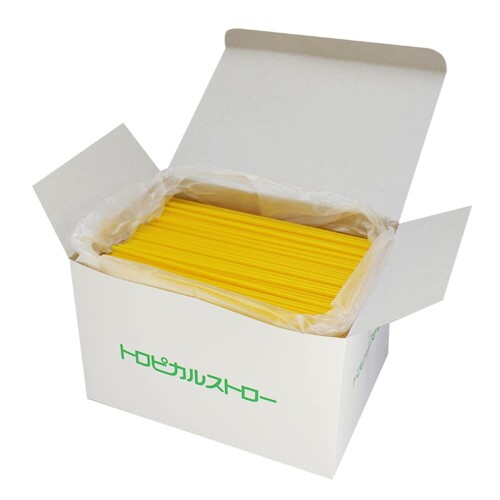 業務用 ストロー トロピカルストロー 20cm 8インチ 黄 1700本 32150135