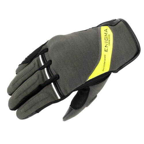 エニグマ(ENIGMA) コミネ 2025モデル バイク用 グローブ メッシュ 春夏秋向け 25-006 EN-006 ボルテックス CEレベル2プロテクター Black Grey L