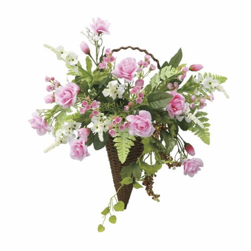 光の楽園 フェイクグリーン 造花 壁掛けピンクコーン 2554A85