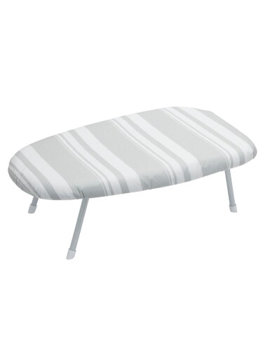 ストリックスデザイン アイロン台 ボーダー 約幅36×高さ19.5×奥行60cm フック付 ストッパー付 ホワイト&グレー お部屋に馴染む ホワイトカラー アル...