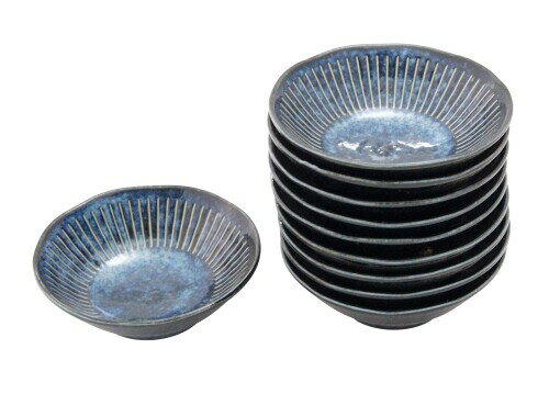 キャッスルエンタープライズ 古民家カフェシリーズ 素材と料理を引き立てる 色釉撥水十草 和軽 海碧 10個セット 直径11.2cm×高さ3.8cm