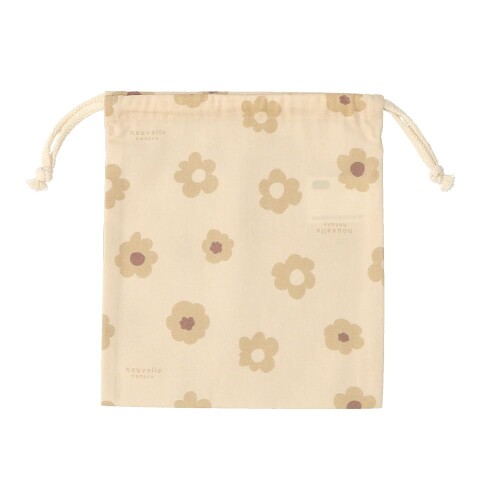 (GrinLab) ランチ巾着 231022pFBE-241030 H：おおきい花/ベージュ