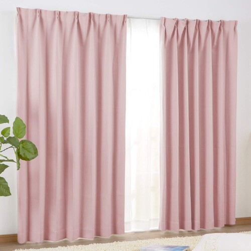 シーフィールド 1級遮光 断熱 防音 カーテン 2枚組 幅100×135cm丈 ライトピンク HZ-1k-br-N