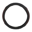 Motoforti ハンドルカバー ステアリングカバー 36.5-37.9cm 汗対策 フォーレザーラバー ブラック