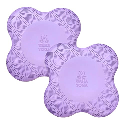 Waha Yoga - 2個セットヨガ 膝パッド TPEフォーム材 クッション - 20cm x 20cm x 厚さ2cm - Knee Pad (Purple)