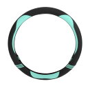 Motoforti ユニバーサルカーステアリングホイールカバー ステアリングホイール保護スリーブ 36.5-37.9cm用 防汗 フェイクレザー ラバー ブラッ...
