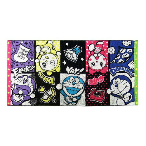 楠橋紋織 バスタオル わくわくポップアート ドラえもん ミックス 約60×118cm A-88153-11