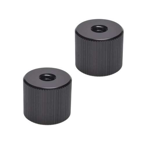 エツミ カメラネジ 1/4インチ メスメス止めネジ S 2個セット 高さ17.5mm アルミ スペーサー 撮影補助 機材 連結 ブラック VE-7767-2