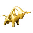 NUZAMAS おうし座の彫像 ゴールデン OX 彫刻 抽象雄牛の彫刻モデル おうし座 クリスマスオーナメント ホームオフィス リビングルーム デスクデコレーション