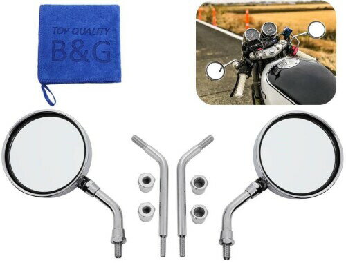 Z2 ショートミラー 左右セット ショートステー 正ネジ M10 GS400 GT380 KH400 KH250 Z400FX Z400GP GPZ400F GSX400E RZ250 RG250E XJ400 ゼファー400 Z1 Z2 モンキー ゴリラ エイプ カブ シルバー 銀