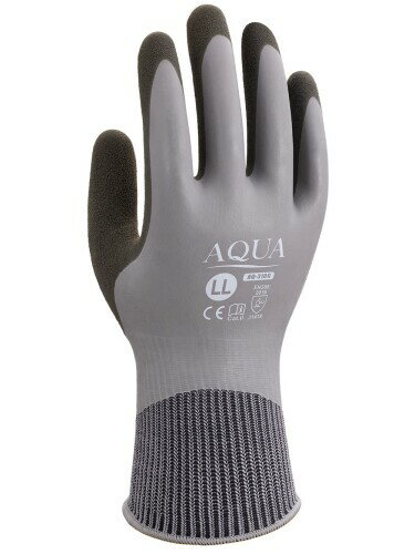 ウィード(Weed) 洗浄・清掃作業 作業用手袋 防水 グリップ 天然ゴム Mサイズ AQUA AQ-318G (1双入り) グレー