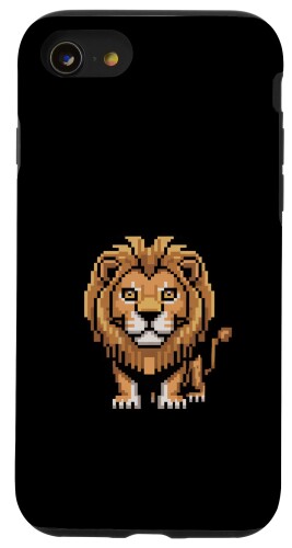 ライオン動物園 動物好き Pixel 8ビット 男の子 女の子 キッズ スマホケース iPhone SE (2020) / 7 / 8 用
