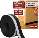隙間テープ ドア 窓 玄関下 すきま風防止 冷気遮断 防音防虫 パッキン サッシシールテープ すきま風ストッパー 断熱シート (ブラック 6m)
