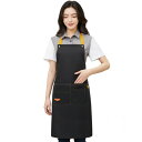(anyasun) エプロン H型 首掛け シンプル 女性用 3点セット 大容量ポケット 仕事用 料理教室 家庭用 カフェエプロン (F01:ブラック)