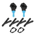 HOPESPANNER Jeepに対応用フロントウインドシールドスプレーノズルNo.5303834AB ブラックウインドシールドスプレーノズルワイパースプレーワッシャージェットプラスチック1セット