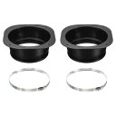 PATIKIL 152.4 mm ダクトコネクタフランジ 2個 乾燥機通気壁プレート 正方形-丸型ストレート クランプ付き 暖房 冷房 換気扇用 黒