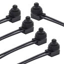 Biqing 5個 ボタンスイッチ 防水 セルフロックスイッチ 7/8 "22mm オートバイ、自転車、屋外照明、家庭用電化製品などに使用