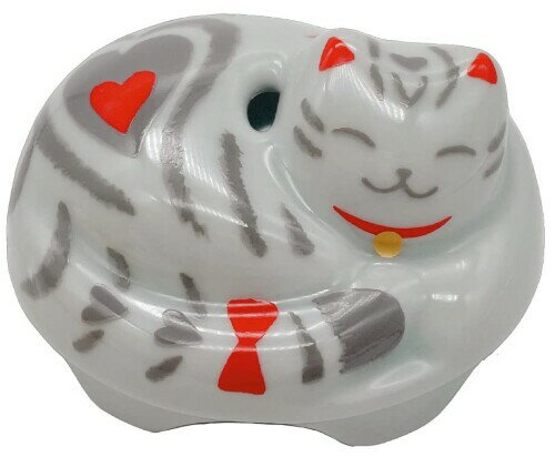 有田陶芸 有田焼 排水口カバー ねこ トラ・グレー（アメショー） 抗菌 清潔 おもてなし 日本製