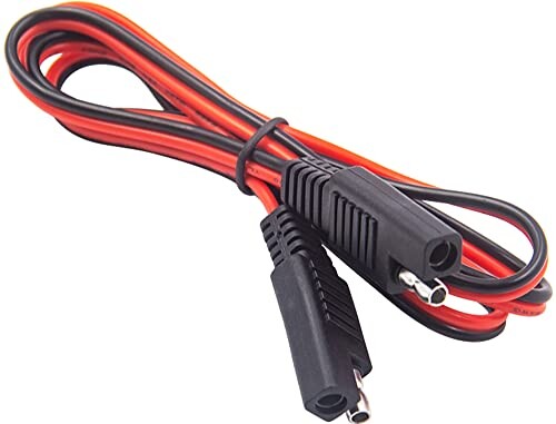 オーディオファン SAE コネクタ ケーブル 2ピン 18AWG 延長 コード 極性(赤、黒)ご注意下さい 約1m
