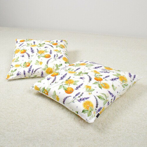 スタイルデコール(STYLE Decor) 座布団カバー (55cm×59cm) 4枚セット ソレイユプロヴァンス オレンジ フルーツ プロヴァンス おしゃれ ...