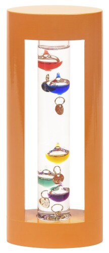 アイシー ガリレオ温度計 木枠オレンジ18