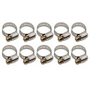 METALLIXITY 調節可能なバンドホースクランプ (6 mm-12 mm) 10個 メタルクリップ-ホームガーデンチューブパイプ固定用