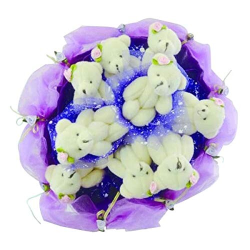 キューフラ(Q-FLA) ベアブーケ 花束 ぬいぐるみ 造花 パープル 花束 ぬいぐるみ プレゼント B-29F