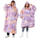 (Winthome) 着る毛布 ロング丈 ルームウェア ジッパー付き 部屋着 全身カバー ゲーミング 裏起毛シープボア もこもこ 着るブランケット 軽量 保温 フード ポケット付 ガウン 大きいサイズ(3)