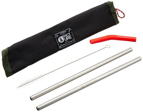 (ピクチャー) ステンレスストロー 2本 (ブラシ・ケースセット) ( ACC116P / STRAW KIT of 2 ) アウトドア キャンプ A Black