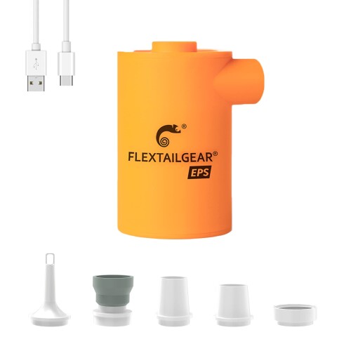 FLEXTAILGEAR MAX PUMP 2020 EPS ポータブルエアポンプ 3600mAHバッテリー USB充電式ポンプ付き、携帯電話の充電器としても使用でき、エアマットレス プールのおもちゃ 水泳リング エアクッション