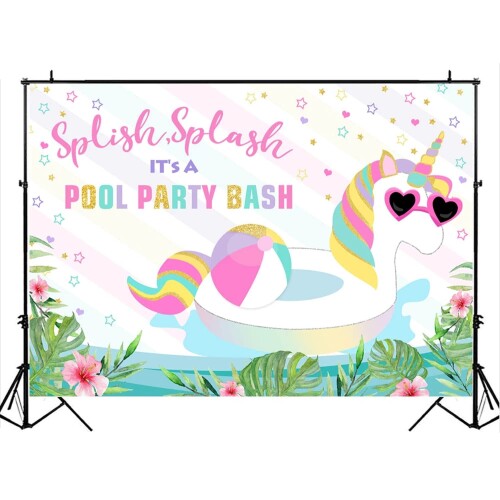 バック紙 背景紙 バックペーパー プール スプラッシュ パーティー イベント 壁紙 装飾 デコレーション スタジオ 写真撮影 夏 ビーチ 海 バナー レジャー (28511-28598) Type-D ビニール150x100cm