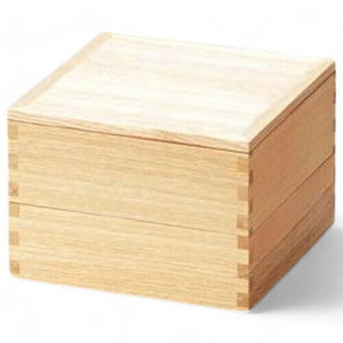 J-kitchens 漆器 重箱 木製 白木塗タモ50 2段 重 内朱 （1組) 15cm 木製 お重 お重箱 日本製