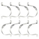 DTGN 18 mm(W) 2穴ストラップ 8個 工業用 80 mm直径パイプ固定 201ステンレス鋼 リジッドパイプストラップクランプ シルバートーン