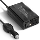 BESTEK 150W 車載インバーター - DC12VからAC100Vに変換 - USB-C PD 30WおよびUSB-A QC 18Wポート搭載、6つの安全保護機能 - シガーソケットコンセント A-MRI1510HU-BK