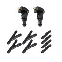 HOPESPANNER Fordに対応F-150用のNo.3W7Z17603AAウインドシールドウォッシャーノズル ブラックフロントウインドシールドスプレーノズル ワイパースプレーワッシャージェット プラスチック1セッ