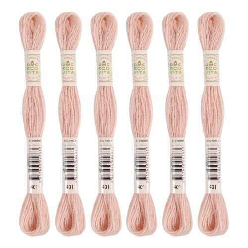 DMC 刺繍糸 エコ ヴィータ ウールスレッド 長さ16m 6カセ入り #401 ベビーピンク系 360