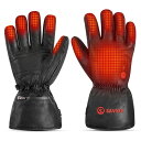 SAVIOR HEAT 電熱グローブ バイク用 - 冬の防水防寒、充電式USB給電、ヒーター手袋 メンズ・レディース対応 (S06ディープブラック, S)