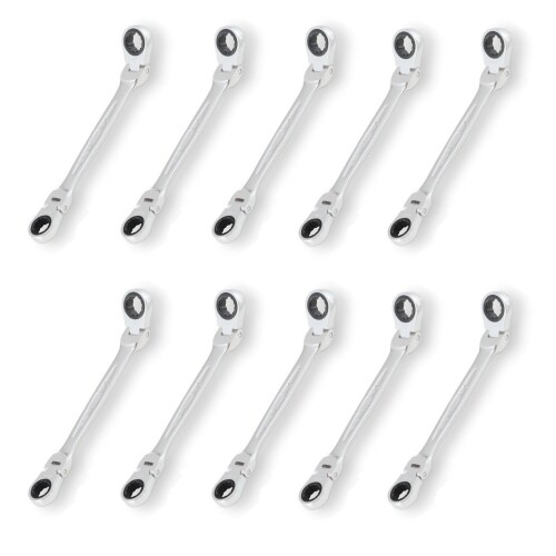 トネ(TONE) 両首振ラチェットめがねレンチ RMFW-1214-10S 二面幅12×14mm 10個入