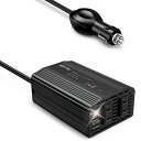 BESTEK 修正正弦波 300Wインバーター USB-C PD 30W + USB-A QC 18W 車載用インバーター DC12VをAC100Vに変換 シガーソケット コンセント A-MRI3010BU-BK-PD30W