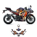 KUNGFU GRAPHICS(カンフー グラフィックス)適合 Ninja 400 ニンジャ400 ABS 2017 2018 2019 2020 2021 2022 2023/Ninja 250 2019 2020、SPORTS BIKEスポーツバイク フルキット ビニールステッカー 、, デザイン番号K